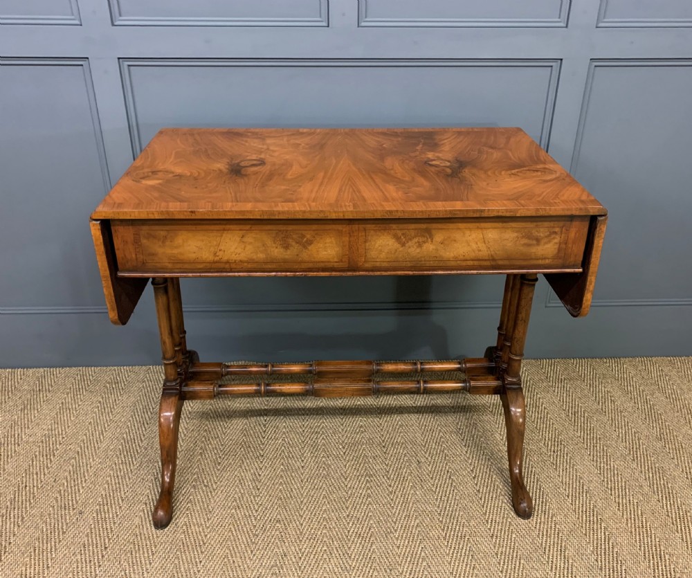 Burr Walnut Sofa Table View XII