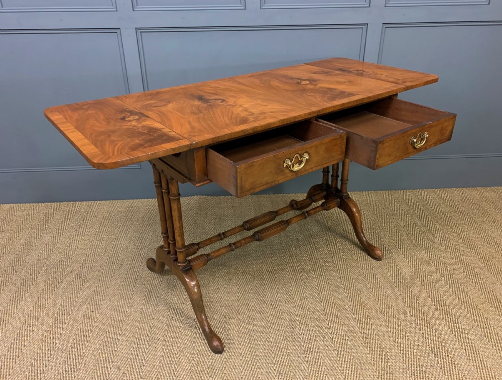 Burr Walnut Sofa Table View XIII