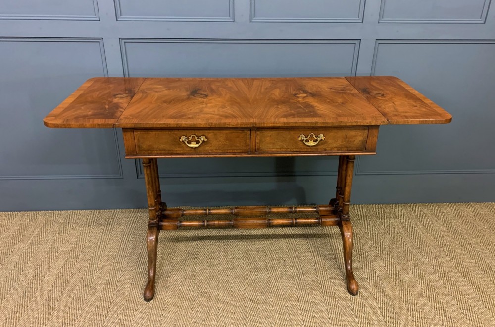 Burr Walnut Sofa Table View XIV