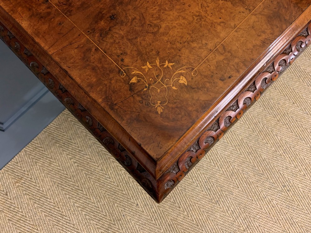 Victorian Inlaid Burr Walnut Work Table View VI