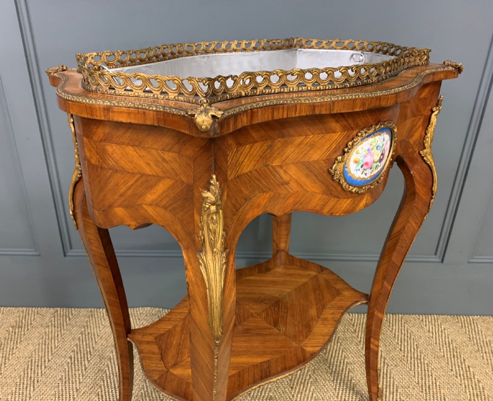 Kingwood Jardiniere With Porcelain Plaques View XII