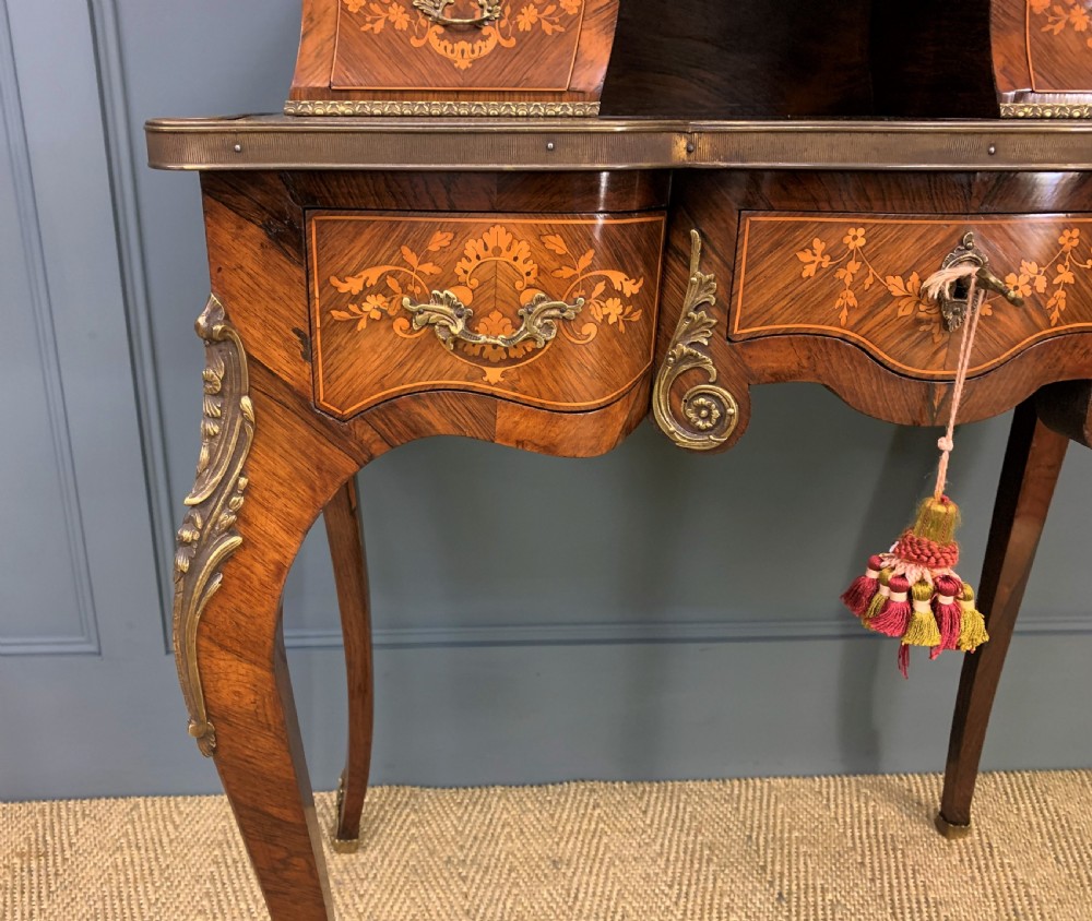 Late 19th Century Inlaid Kingwood Bonheur Du Jour View X