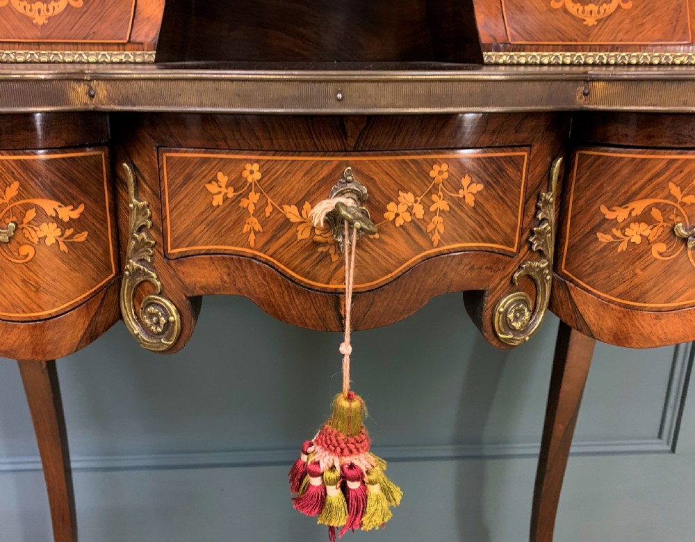 Late 19th Century Inlaid Kingwood Bonheur Du Jour View XI