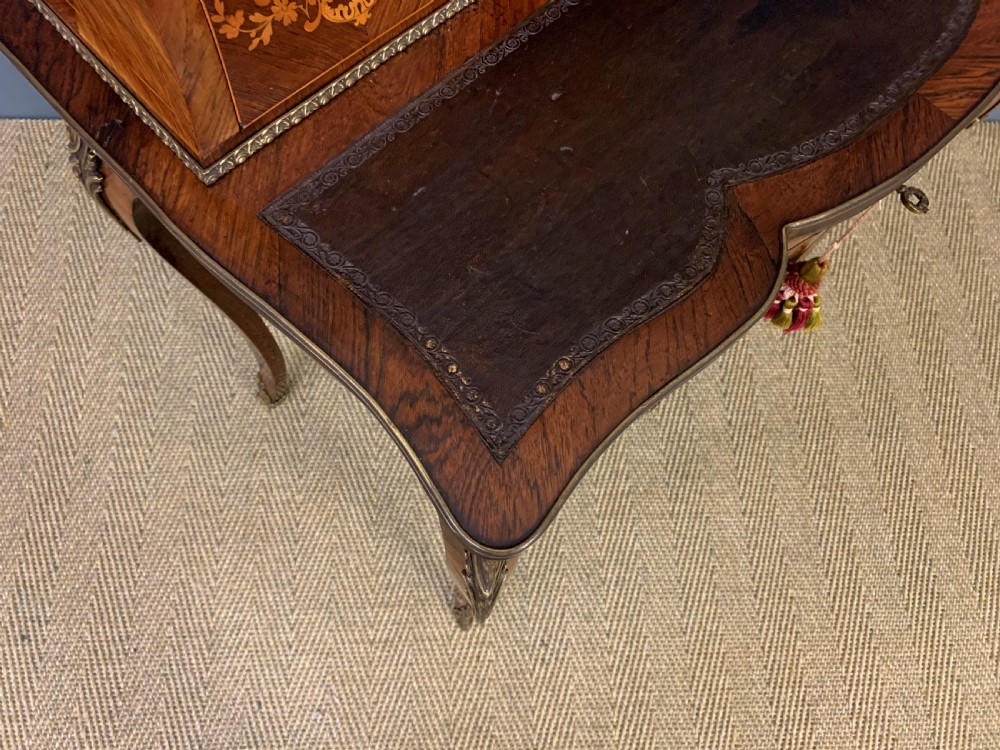 Late 19th Century Inlaid Kingwood Bonheur Du Jour View XV