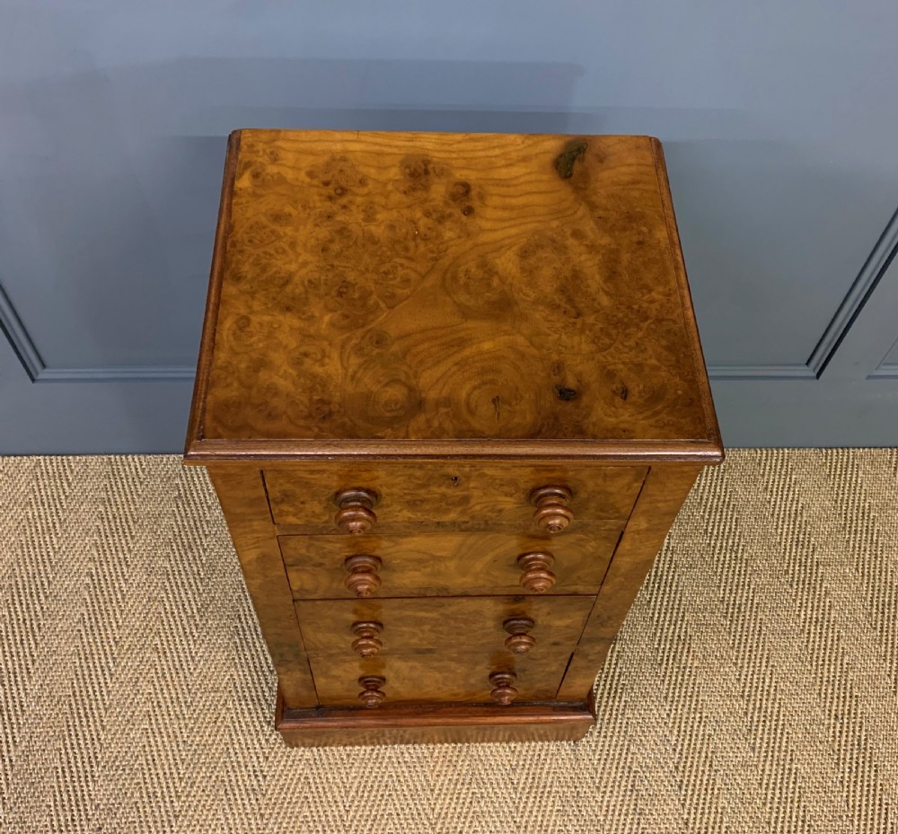 Pair of Victorian Burr Walnut Bedside Chests View XI