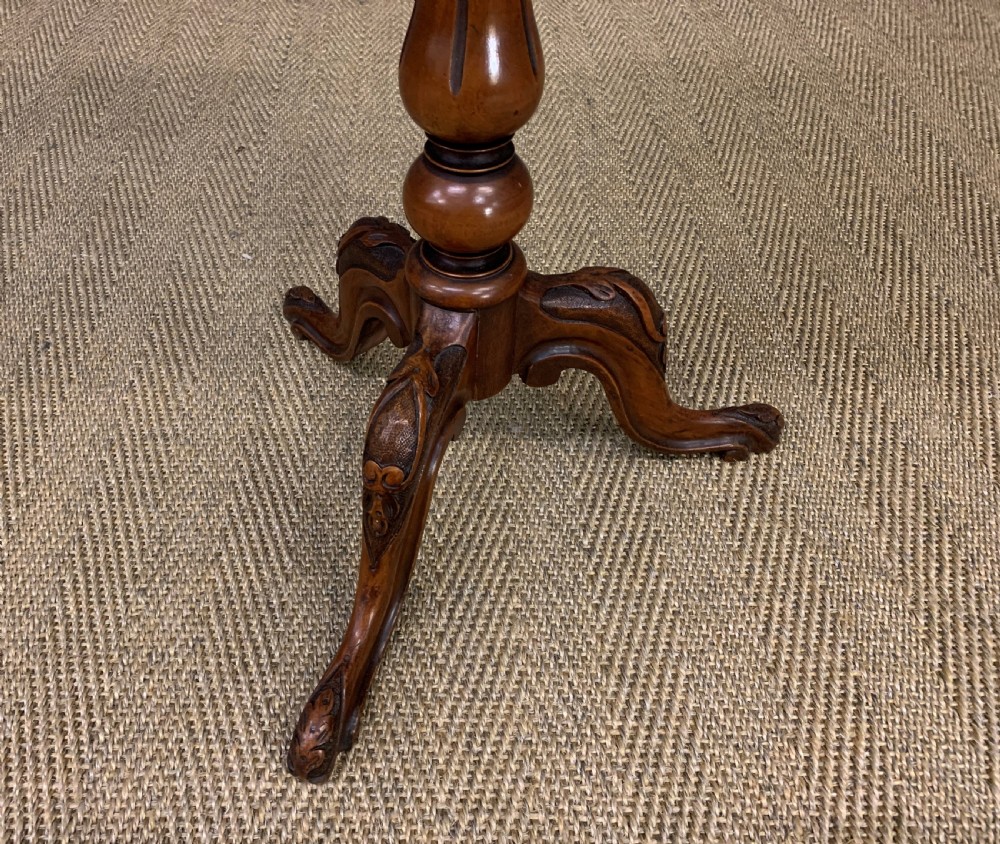 Victorian Burr Walnut Tripod Table View IV