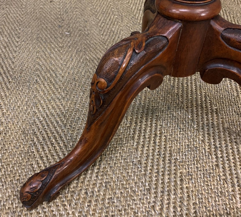 Victorian Burr Walnut Tripod Table View V