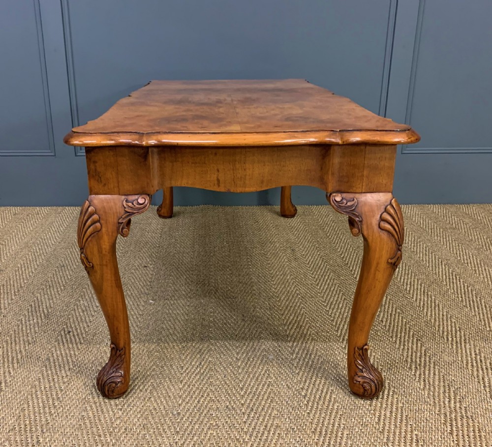 Queen Anne Style Burr Walnut Coffee Table View V