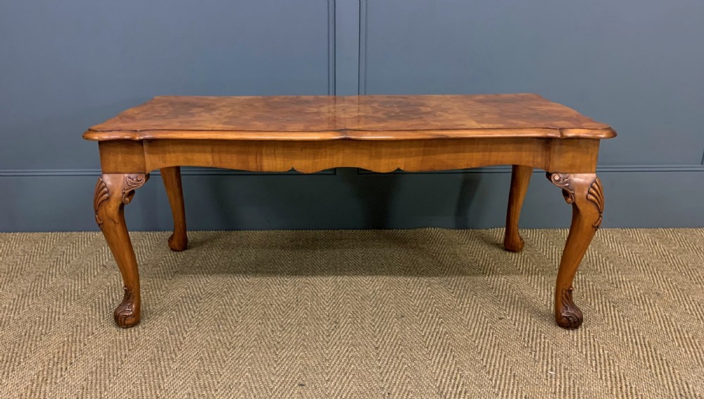 Queen Anne Style Burr Walnut Coffee Table View VI