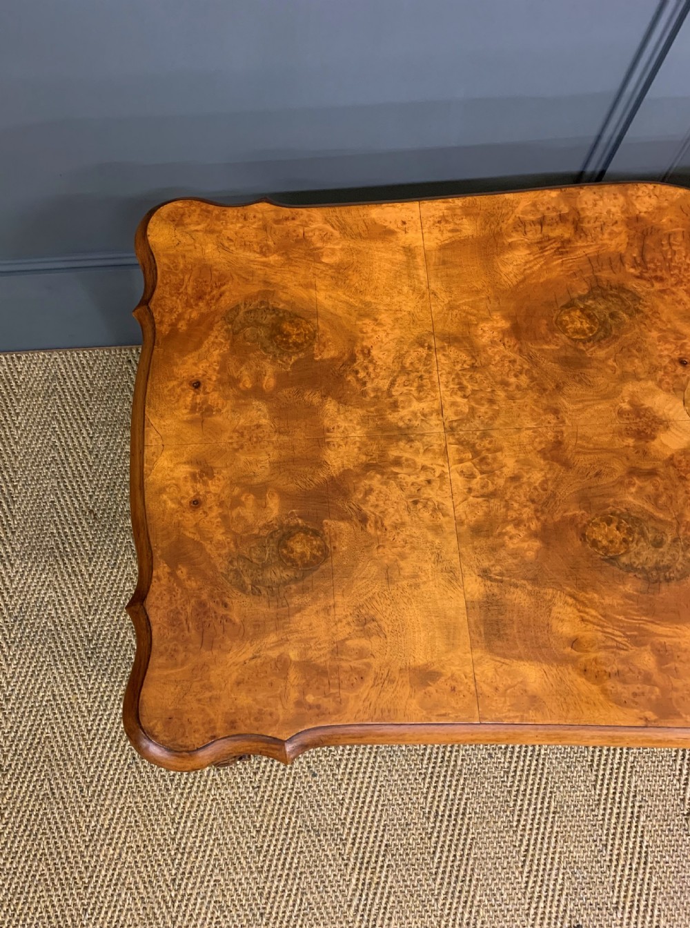 Queen Anne Style Burr Walnut Coffee Table View VII