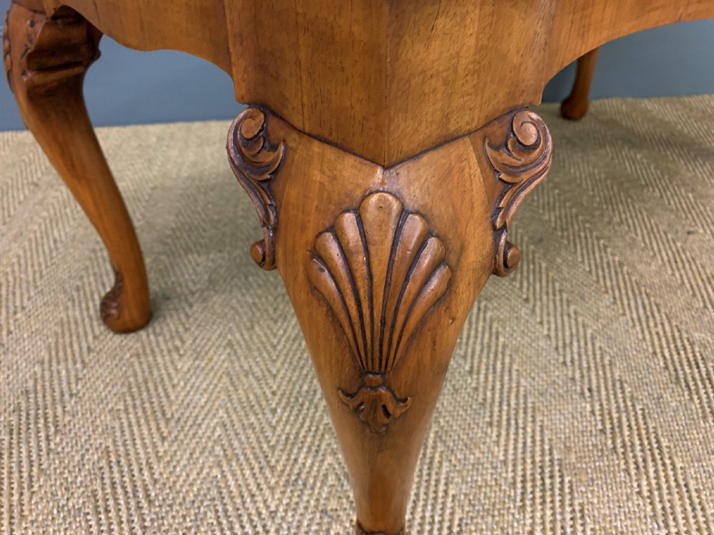 Queen Anne Style Burr Walnut Coffee Table View VIII