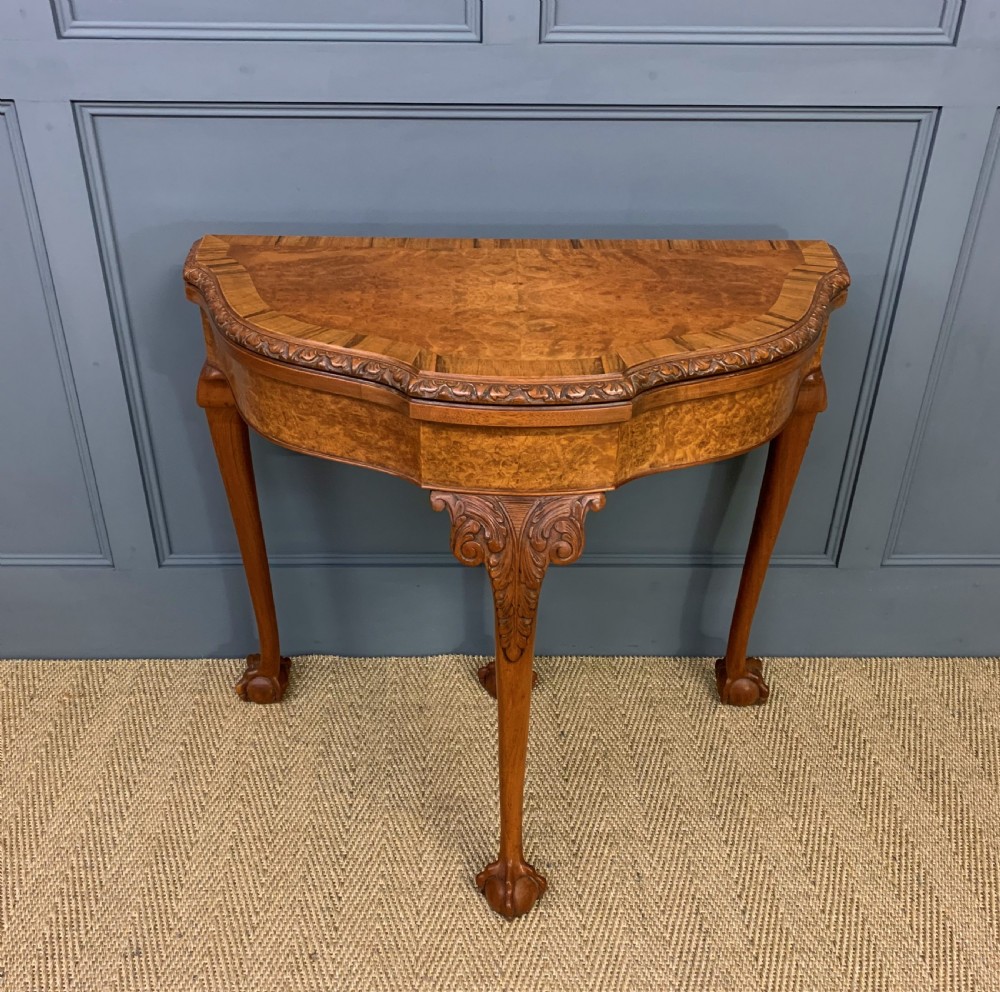 Burr Walnut Card Table