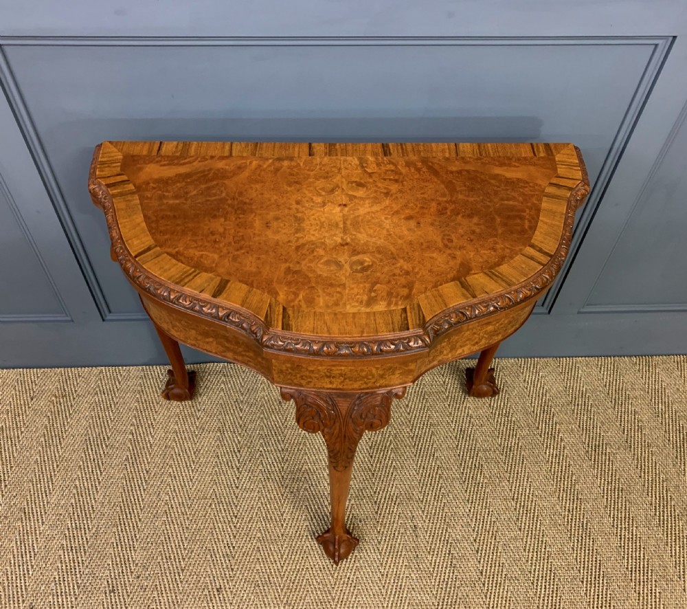 Burr Walnut Card Table View II