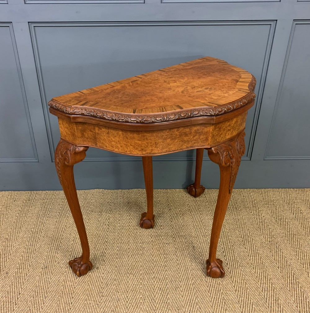 Burr Walnut Card Table View III