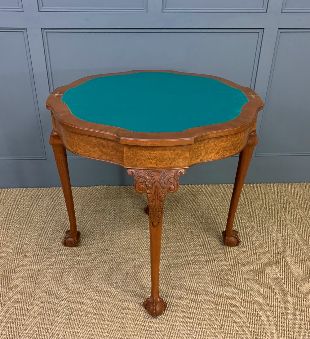 Burr Walnut Card Table View IV