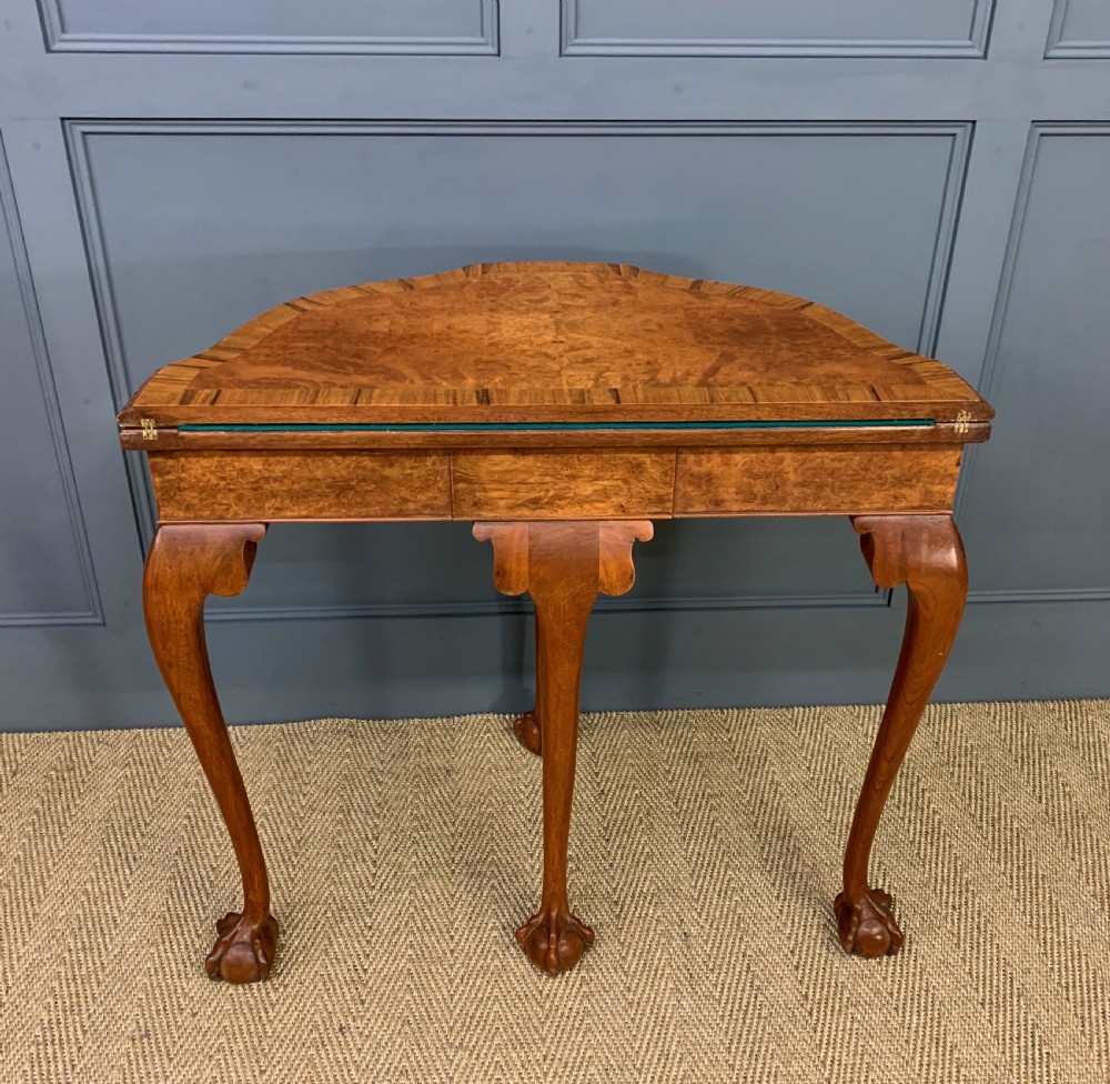 Burr Walnut Card Table View V
