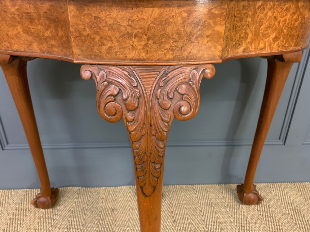 Burr Walnut Card Table View VII