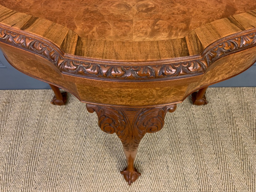 Burr Walnut Card Table View VIII