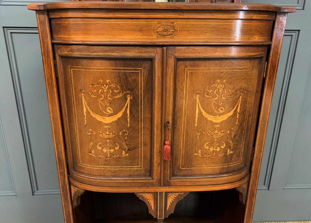 Late Victorian Inlaid Rosewood Music Cabinet View IV