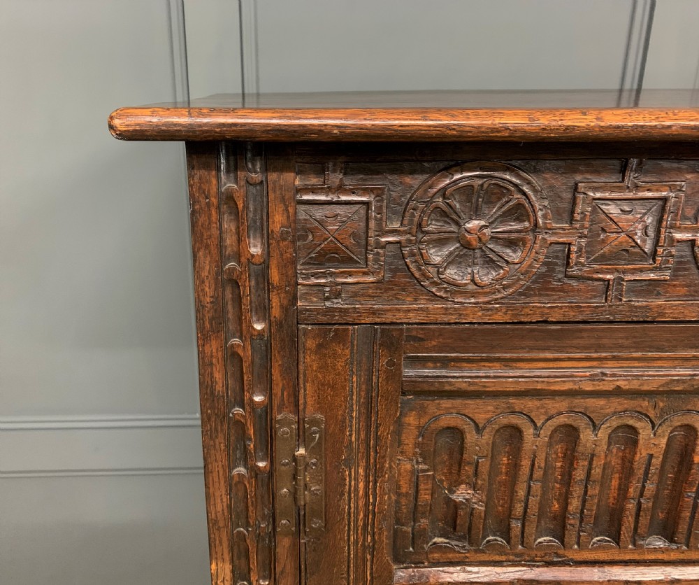 19th Century Carved Oak Cupboard View X