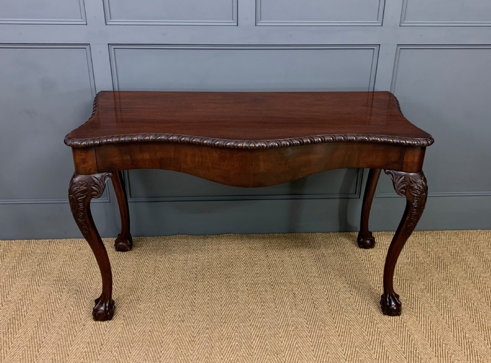 Chippendale Style Serpentine Shaped Mahogany Table