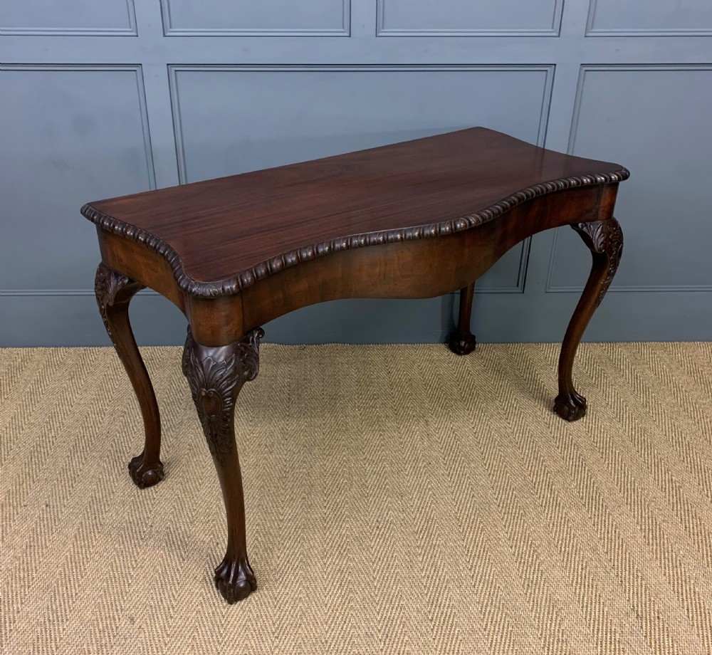 Chippendale Style Serpentine Shaped Mahogany Table View IV
