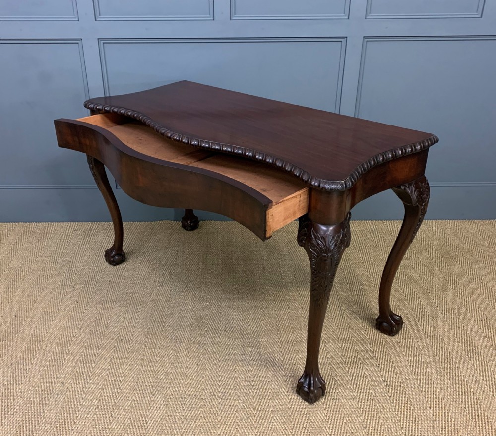 Chippendale Style Serpentine Shaped Mahogany Table View V