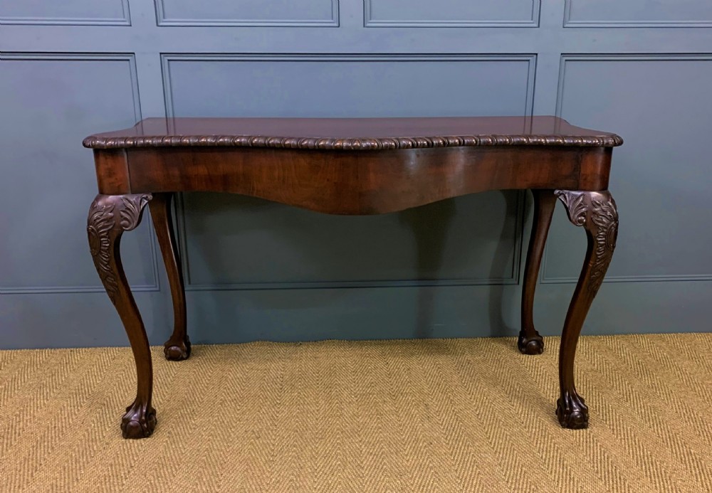 Chippendale Style Serpentine Shaped Mahogany Table View VI