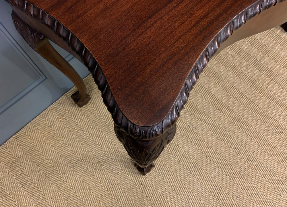 Chippendale Style Serpentine Shaped Mahogany Table View VIII
