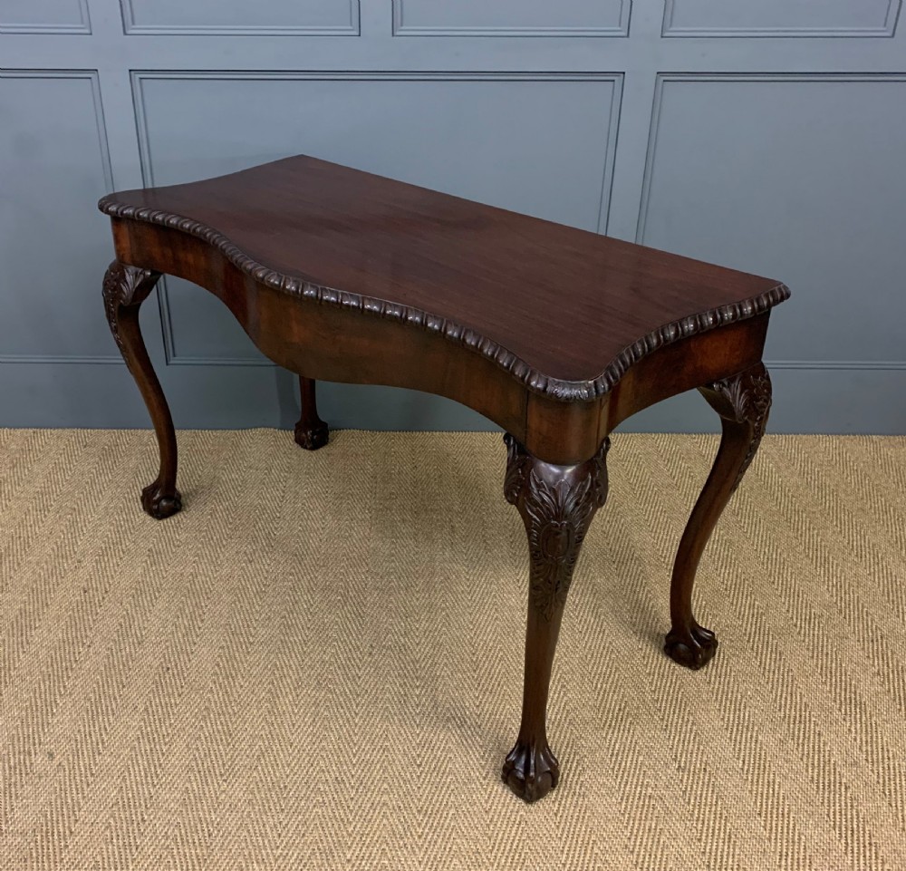 Chippendale Style Serpentine Shaped Mahogany Table View X