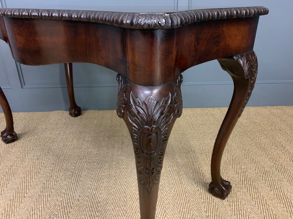 Chippendale Style Serpentine Shaped Mahogany Table View XI