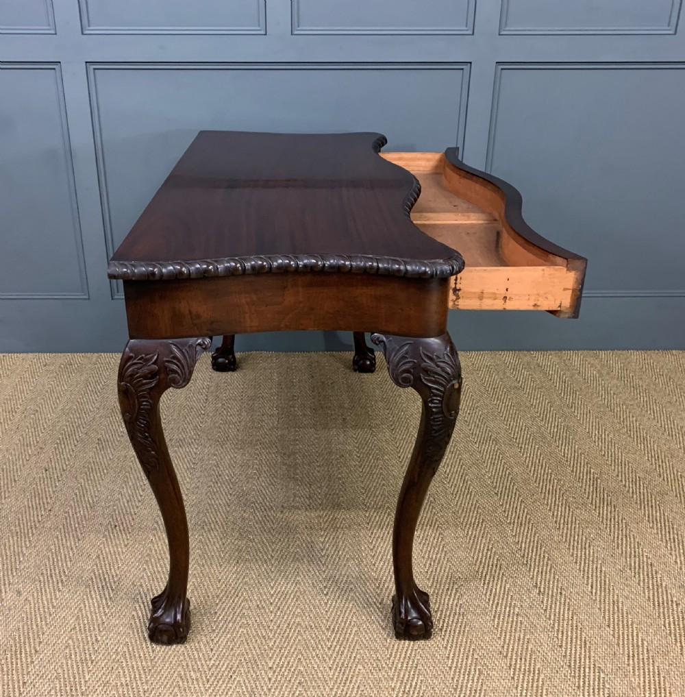 Chippendale Style Serpentine Shaped Mahogany Table View XIV