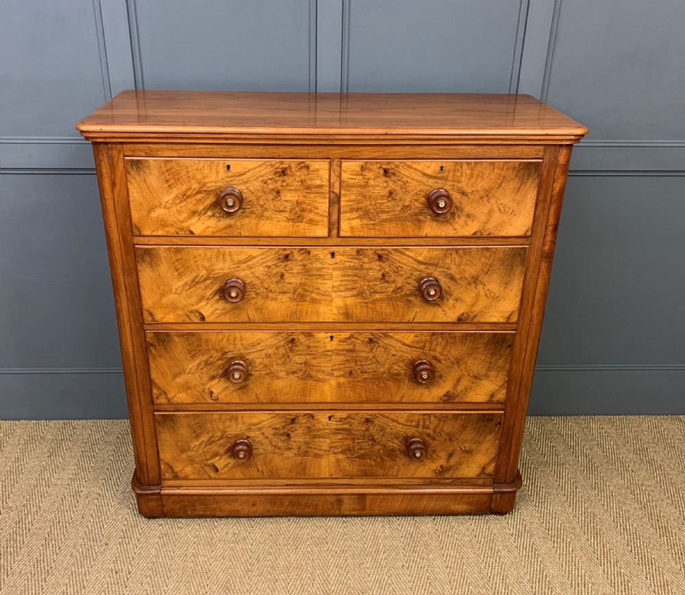Victorian Figured Walnut Chest of Drawers