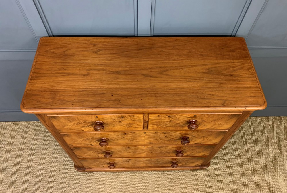Victorian Figured Walnut Chest of Drawers View IV