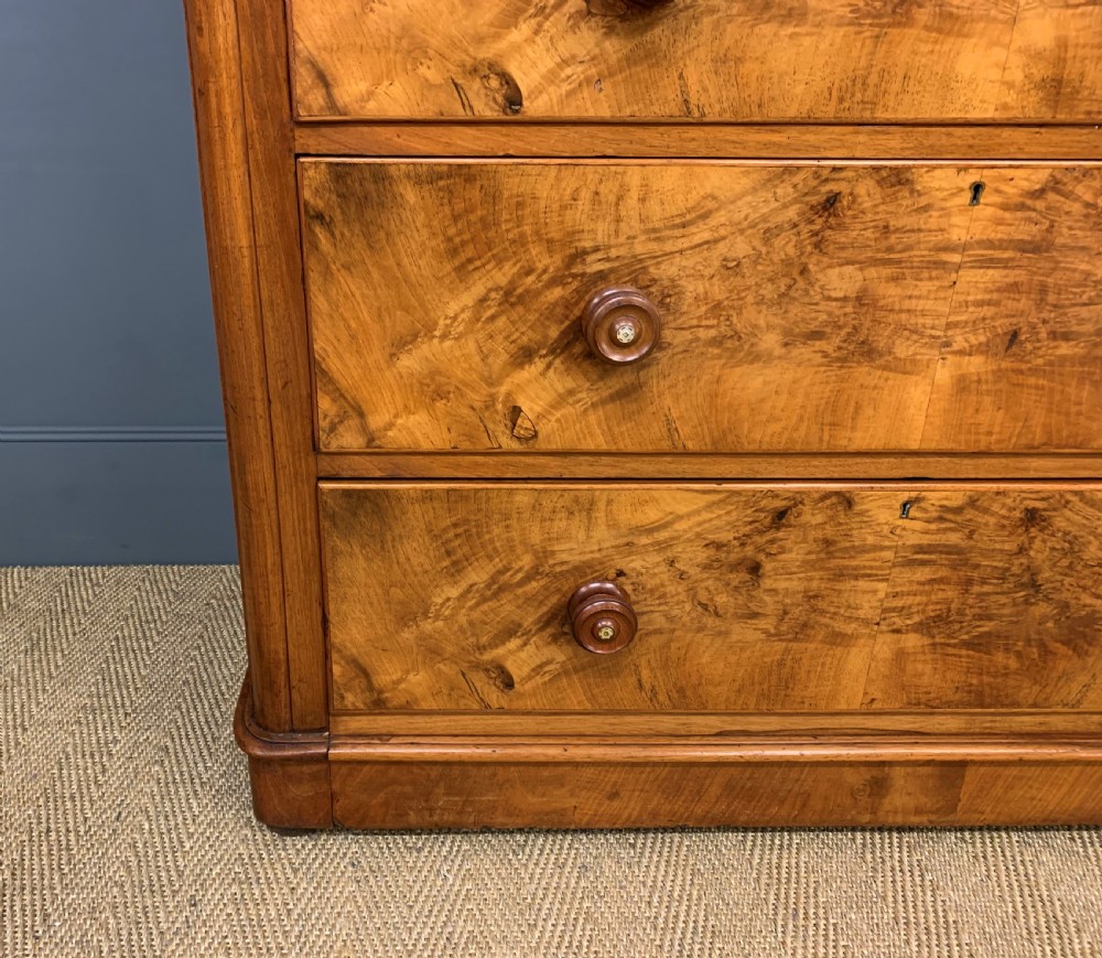 Victorian Figured Walnut Chest of Drawers View VIII
