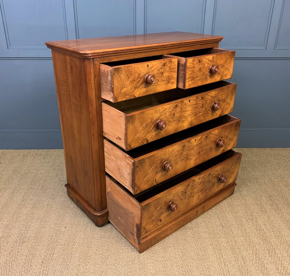 Victorian Figured Walnut Chest of Drawers View IX