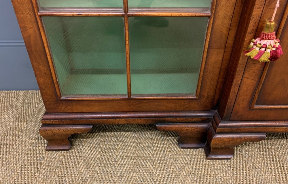 Burr Walnut Breakfront Bookcase View IX