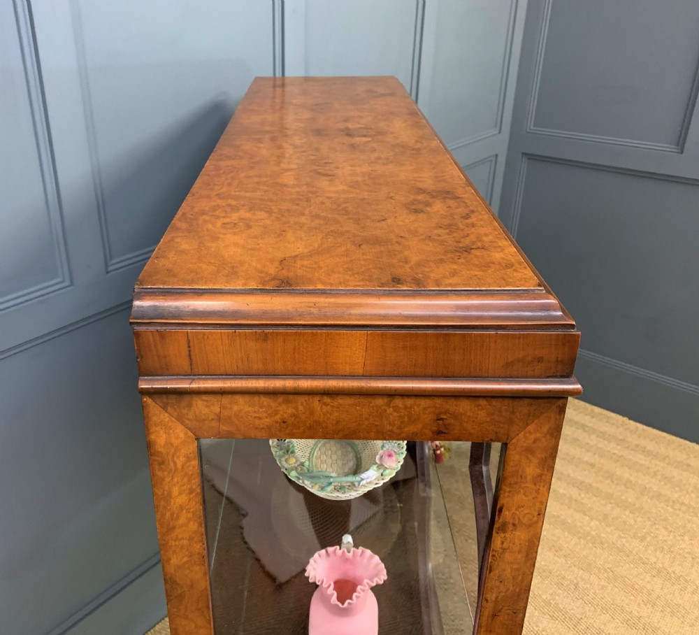 Queen Anne Style Burr Walnut Display Cabinet View XIV