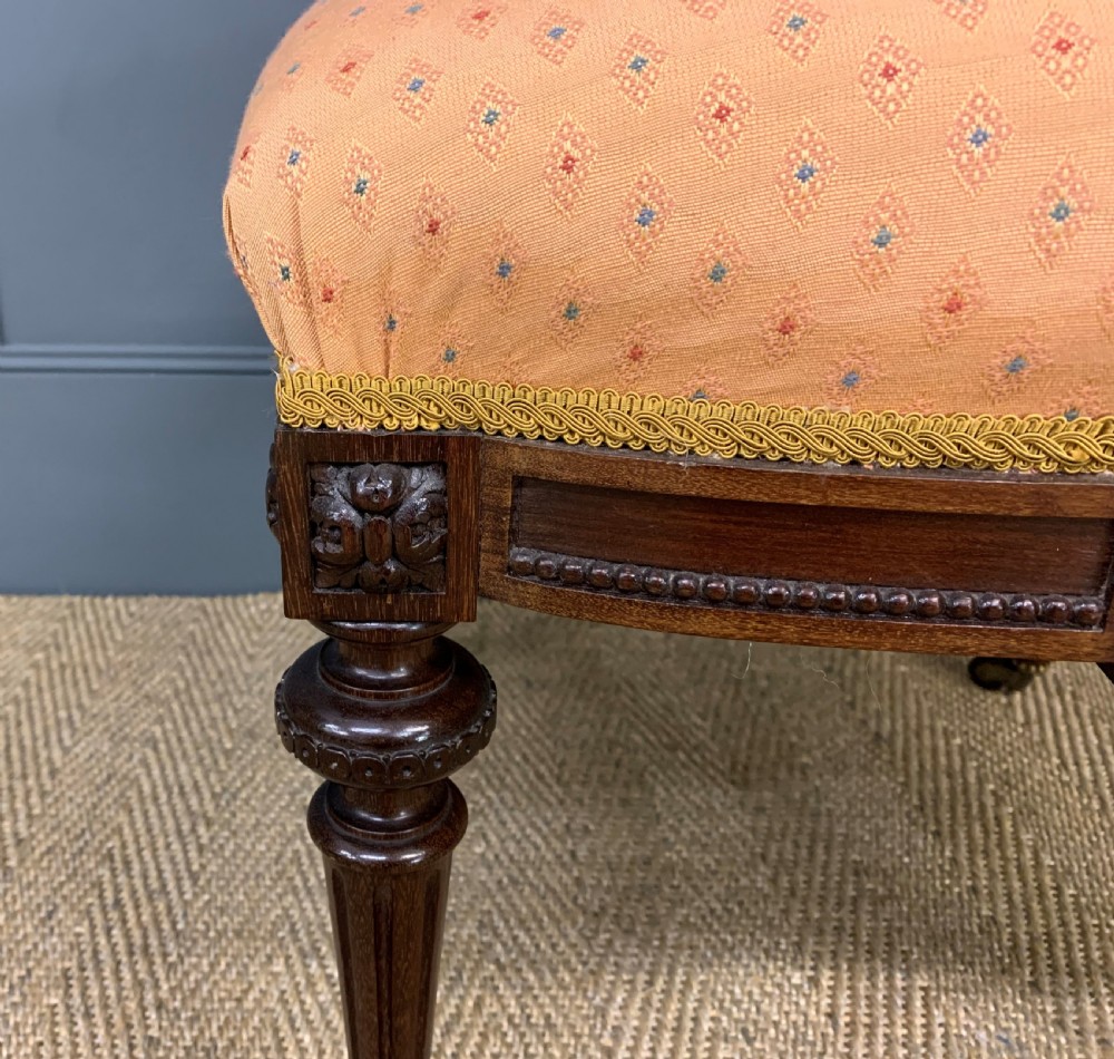 Pair of Victorian Mahogany Upholstered Stools View X