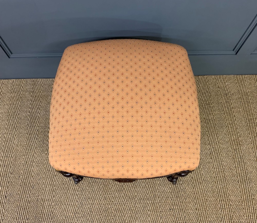 Pair of Victorian Mahogany Upholstered Stools View XII
