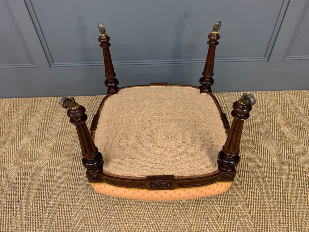 Pair of Victorian Mahogany Upholstered Stools View XIV