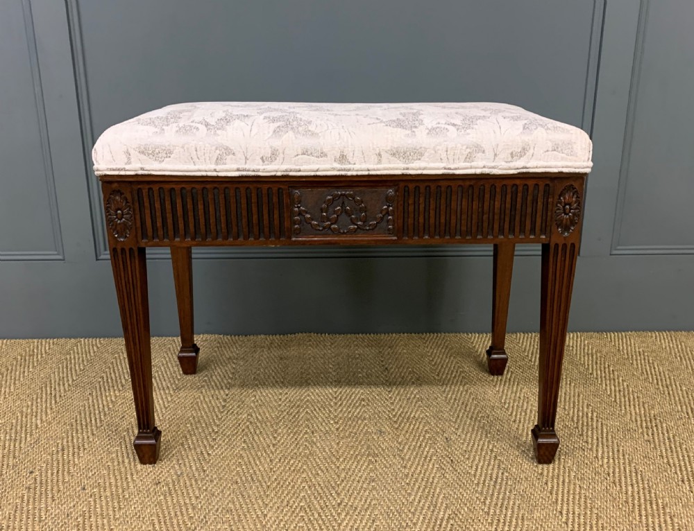 Adams Style Mahogany Piano Stool