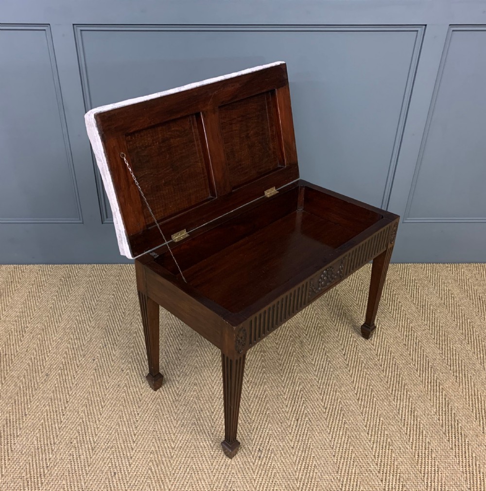 Adams Style Mahogany Piano Stool View III