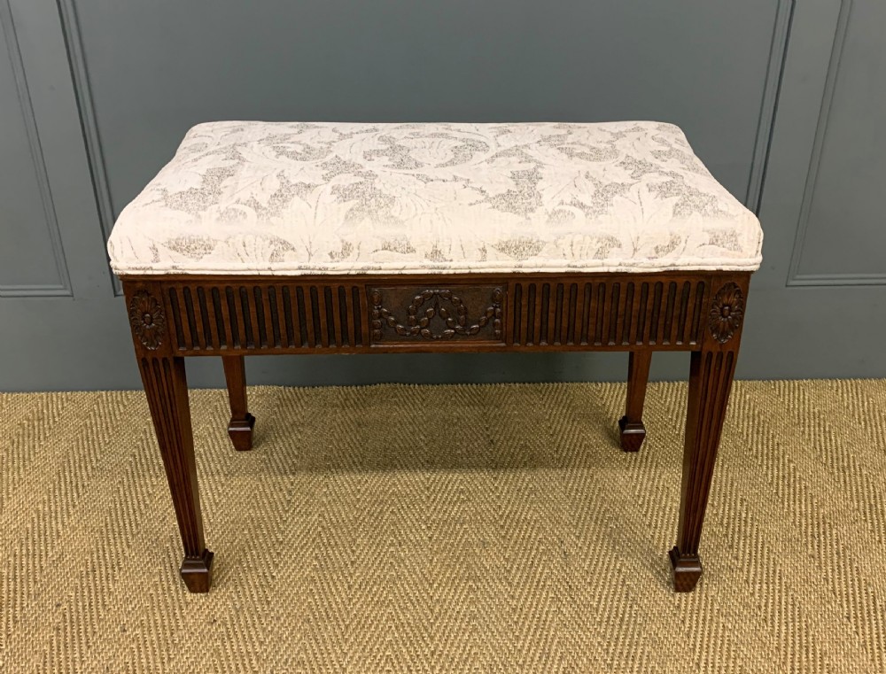 Adams Style Mahogany Piano Stool View VI