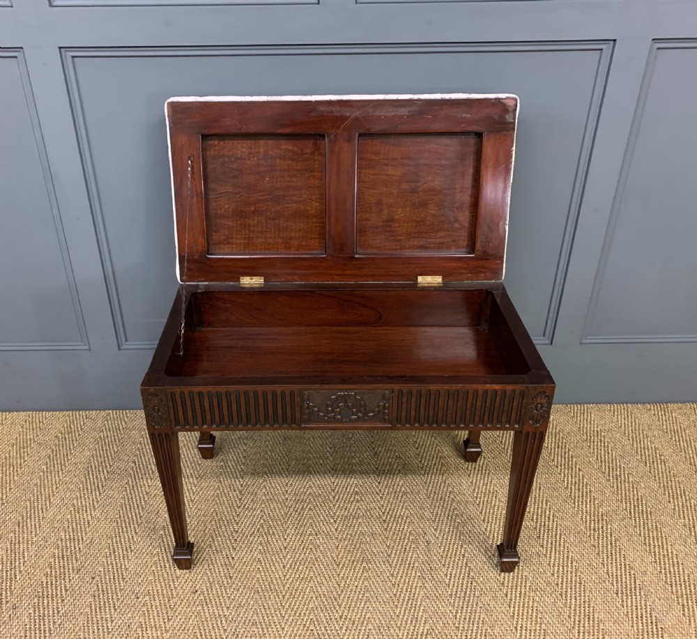 Adams Style Mahogany Piano Stool View IX