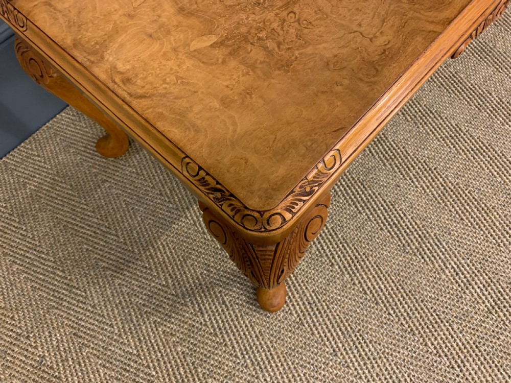 Queen Anne Style Burr Walnut Coffee Table View VI