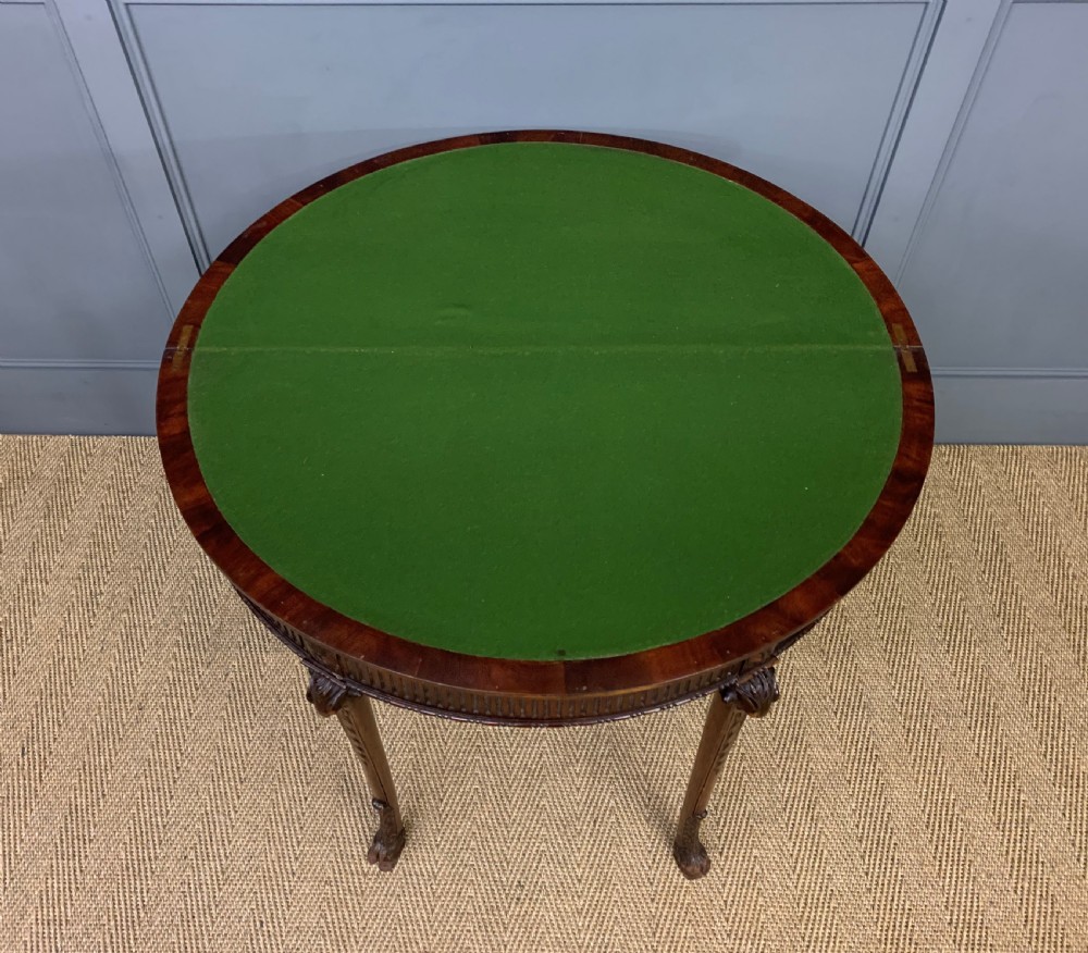 Adams Style Mahogany Card Table View V