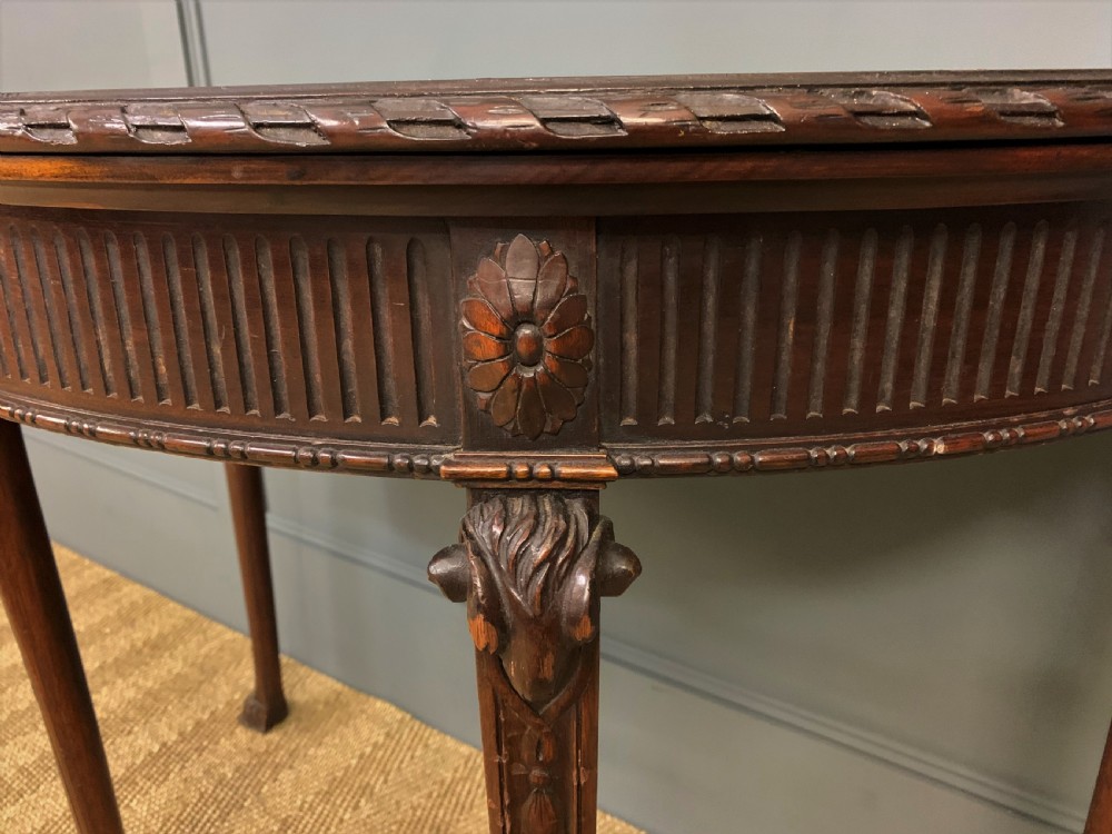 Adams Style Mahogany Card Table View VII