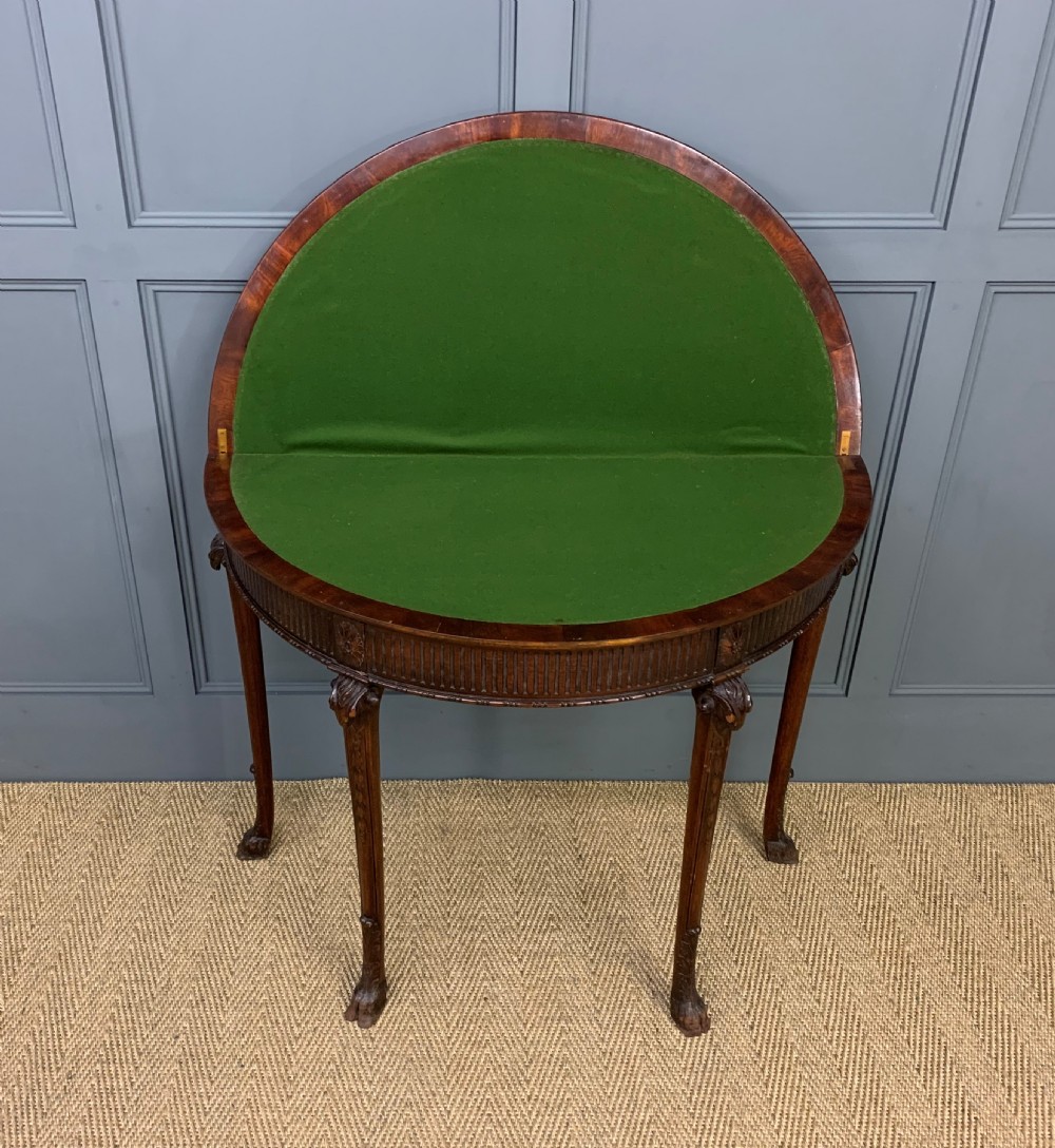 Adams Style Mahogany Card Table View XI