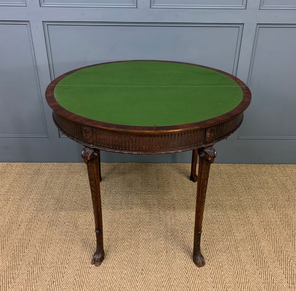Adams Style Mahogany Card Table View XII
